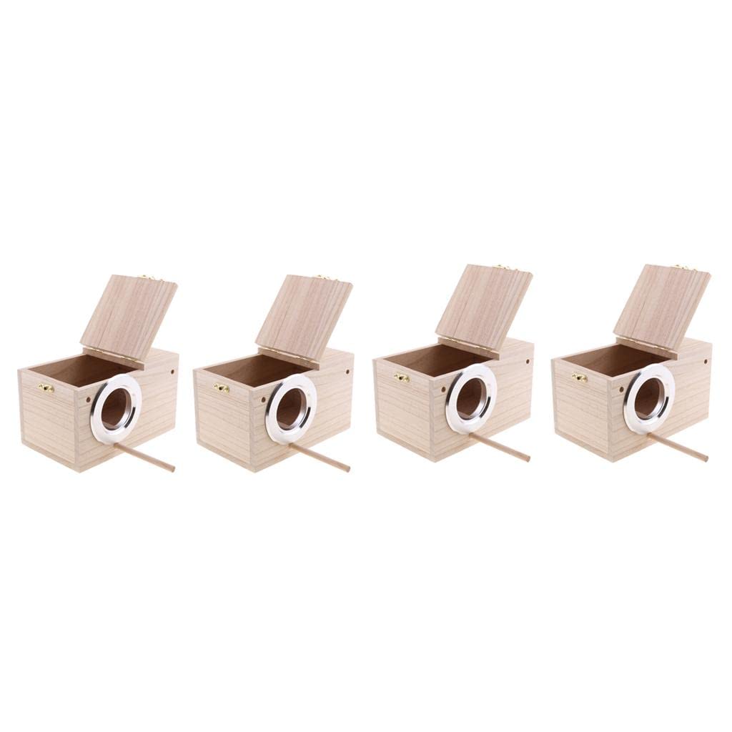 4X Wooden Wild Bird Nest Box Nesting Feeding Feeder Station House & Stick |Home & Garden|Yard, Garden & Outdoor Living|Bird & Wildlife Accessories|Birdhouses-image-10
