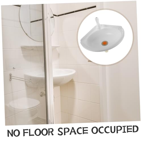 Lavabo esquinero de baño triangular blanco contra la falta de espacio en pared 4