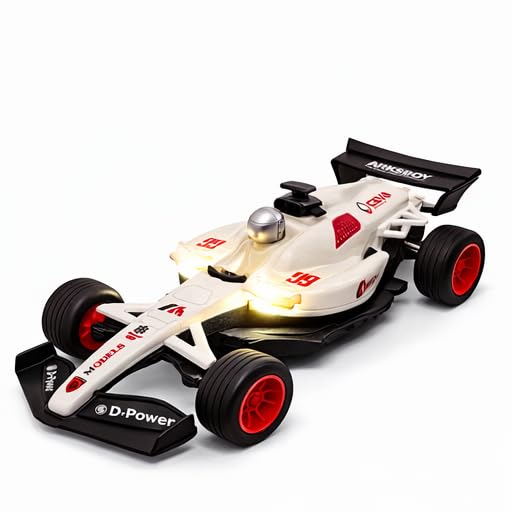 Image of PLUSPOINT F1 Friction Powered Race Car Toy for Kids, Formula1 Car with Light and Sound Push and Go F1 Racing Speed Vehicle for Toddlers, Kids, Boys & Girls