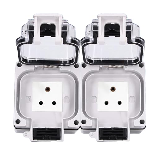 Image of MX IP66 Waterproof Outdoor Socket Box with Dual 6A Indian 3-Pin Sockets | 250V Weatherproof Dustproof Electrical Outlet | 4 Module Wall Plate with Locking System |Garden Balcony Hotel Use