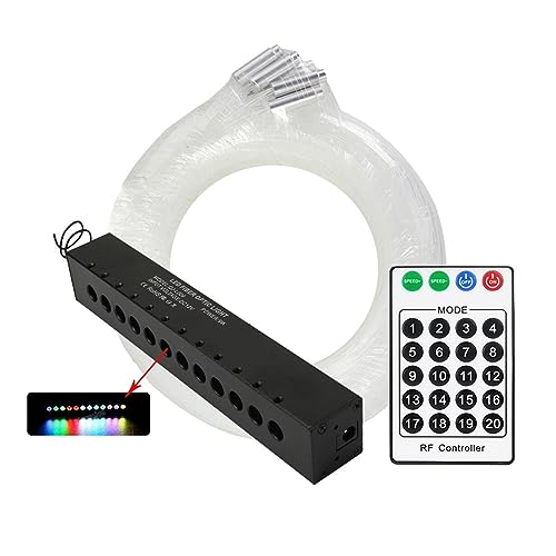 Luces de fibra óptica RGBW 9W con 12 LED y efecto meteorito de 3 metros para techo de coche