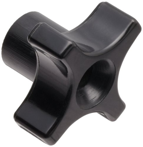 Morton Phenolic Four Arm Knob, Fluted Rim, Threaded Hole, 1/4"-20 Thread Size x