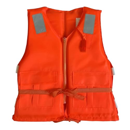 High Buoyancy Marine Life Vest Jacket for Adult Fishing Work and Swimwear Cover Up Gear (UK, Alpha, One Size, Regular, Regular, Orange2)