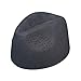 TheKufi Black Fez African Hat Rigid Wool Felt Concaved Oval Kufi Muslim Hat for Formal Occasions or Prayer (XL)