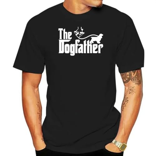MKCSHCBV Quality Dog Father Cocker Spaniel Tshirt T-Shirt Dad Dogfather Present God Black M