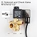 Air Compressor Solenoid Valve with Oil-Free Quiet Operation and Check Valve for Efficient Air Pump and Pneumatic Tools Workshop Equipment Installation(D)