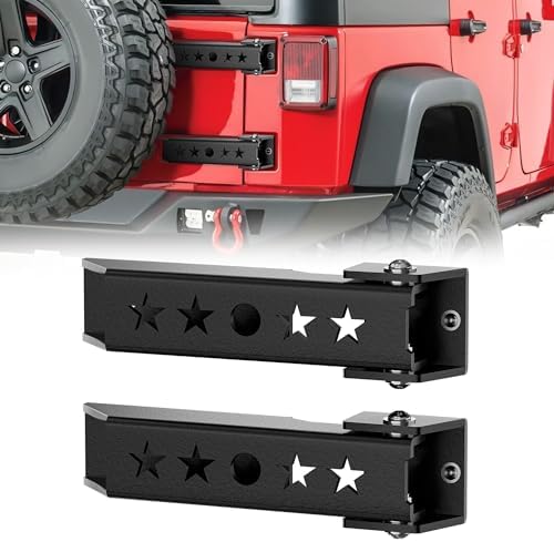 Vijay Steel Pair Tailgate Door Hinge Set For Jeep JK 2007-2018 – Black Powder-Coated