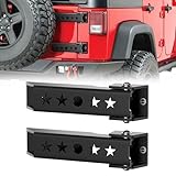 YZONA Heavy Duty Reinforced Tailgate Hinge Set Compatible with 2007-2018 Jeep Wrangler JK JKU Unlimited 2 PCS Steel Rear Door Hinges Tail Gate Hinge Bracket for 2/4 Door (Black)