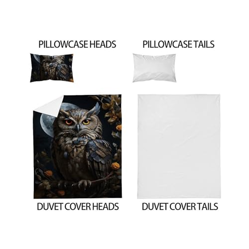Housse de couette animaux 3D 135x200 microfibre pour lit simple - 5