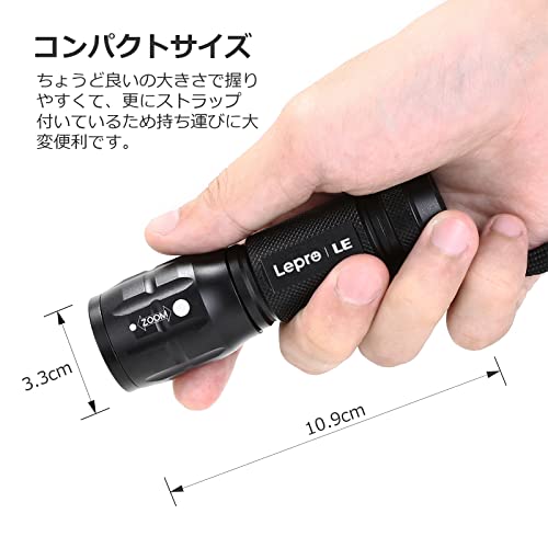 High brightness LED flashlight (3 AAA batteries included)