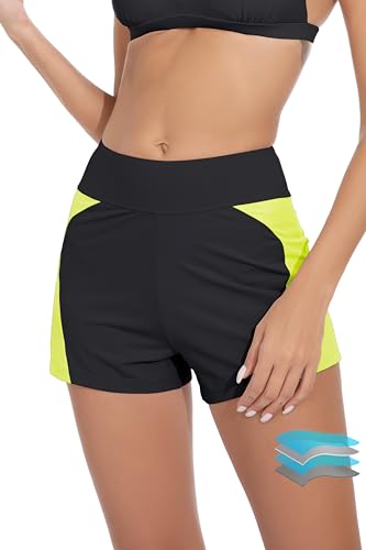 Image of Beautikini Period Swimwear Menstrual Leakproof Swim Shorts Quick Dry 3 inch High Waist Bathing Suit Bottoms for Teen Girls Women