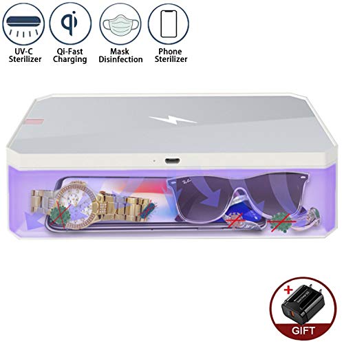 Luffyhh Portable UV Lights Sanitizer Wireless Charger for Mobile Phone QI Wireless Charging