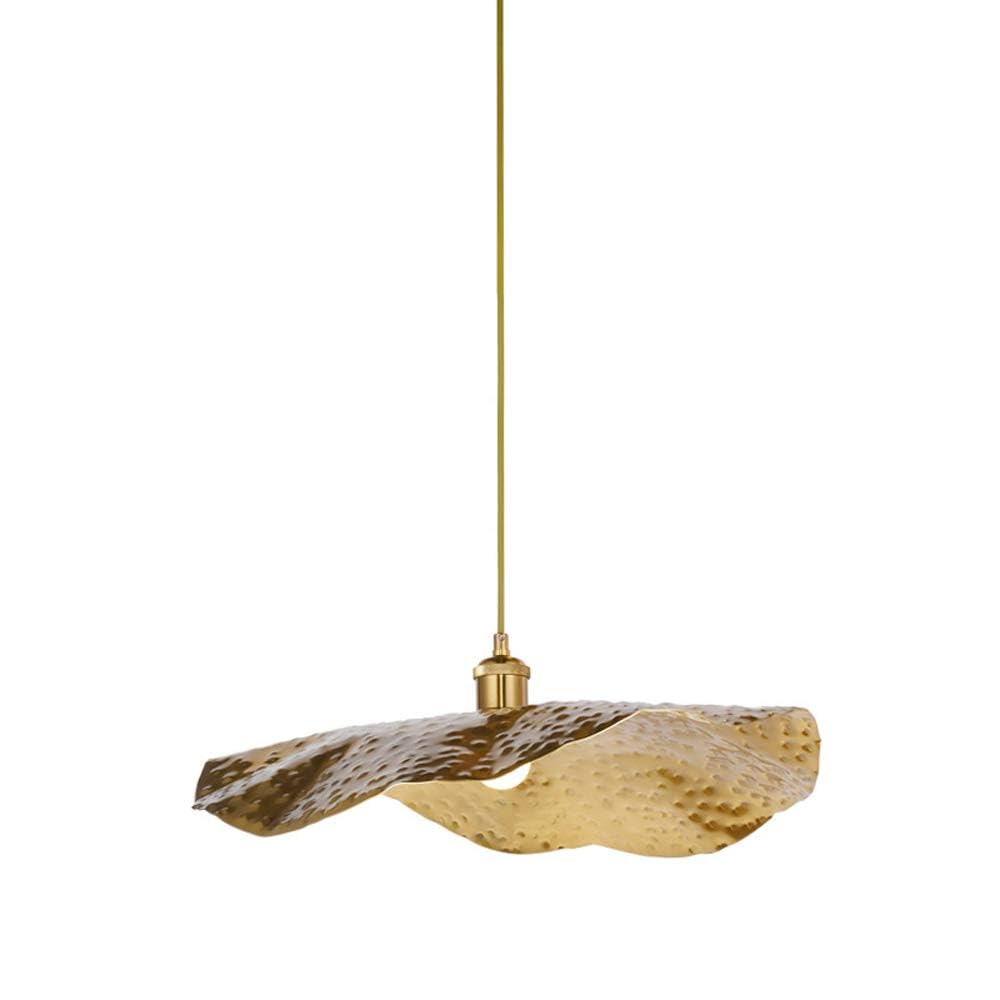 Usmjqvz Light Modern Industrial Lotus Leaf Brass Pendant Brushed Brass Hammered Metal Industrial Lotus Leaf Hanging Lamp, Adjustable Height For Island, Farmhouse, Sink, Dining Room