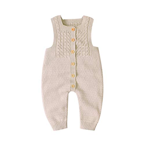 Girls Knit Romper?Newborn Infant Baby Girl Boy Winter Warm Coat Knit Romper Jumpsuit Outfits (18-24 Months, Khaki)