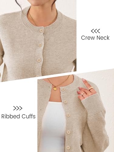 Image of Ibeauti Cropped Cardigan Sweaters for Women 2026 Trendy Spring Y2k Outfit Long Sleeve Button up Open Front Short Knit Sweater