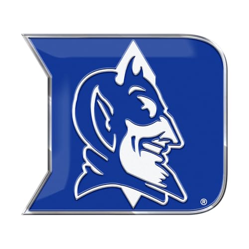FANMATS 60520 Duke Blue Devils Heavy Duty Aluminum Embossed Color Emblem, Auto Emblem Decal