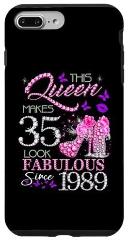 This Queen Makes 35 Look Fabulous Since 1989 35th Birthday �X�}�z�P�[�X iPhone 7 Plus/8 Plus �p