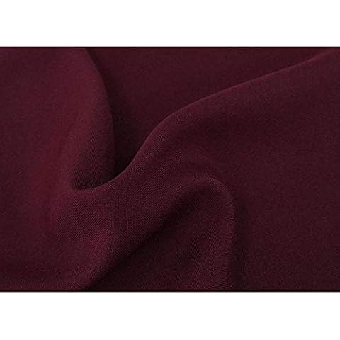 Plain Bi Stretch Polyester Fabric Suit/Dress Making/Venue Dressing (Per Metre) (Dark Burgundy (Dark Wine)) Cover