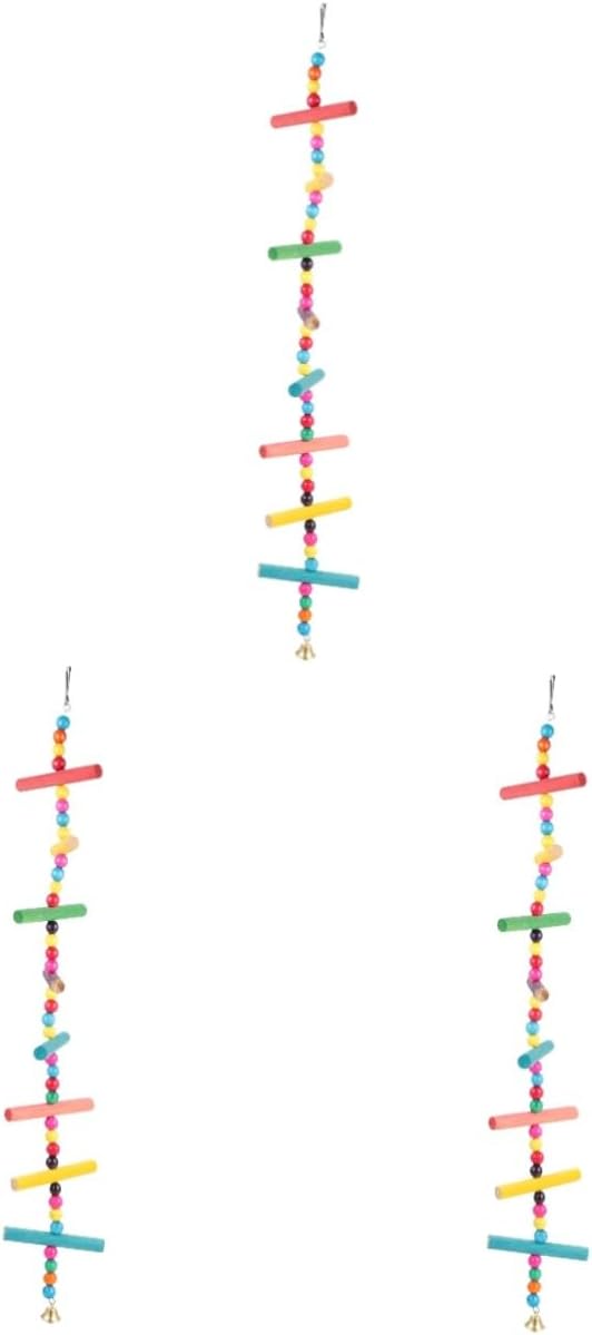 BESPORTBLE 3pcs Bird Ladder Toy for Parakeets Wooden Perch Support for Bird Cages Promotes Exercise and Play