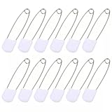 50 Pcs Weiß Kunststoff Sicherheit Pin Baby Kind Schnalle Windel Pins Große Für Kleidung