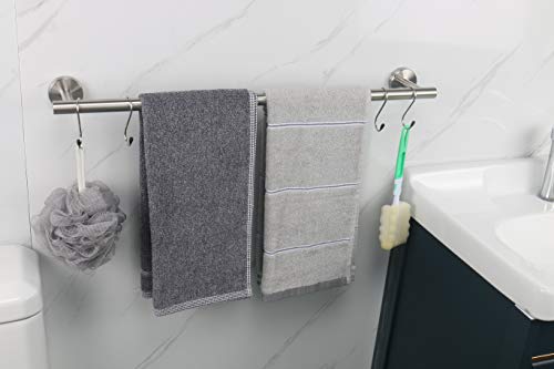 TocTen 5 PCS Bathroom Hardware Set SUS304 Stainless Steel-Towel Rack Set Include Lengthen Hand Towel Bar+Toilet Paper Holder+3 Robe Towel Hooks Bathroom Accessories Towel Bar Set(Brushed Nickel,24IN)