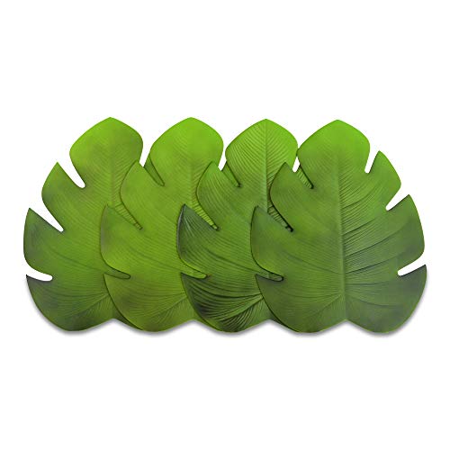 Whw Whole House Worlds Palm Leaf Place Mats, Set Of 4, Thick And Durable, Lush Green Tones, Tropical Style, Over 1 1/2 Feet Long (19 Inches) #TOP14