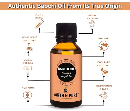 Image of Earth N Pure Babchi Oil (Psoralea Corylifolia) | Cold pressed and Undiluted For Skin, Pigmentation, Vitiligo & Uneven Skin Tone - 30ML