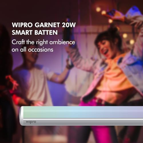 Wipro Next Smart Wi-Fi 20W CCT+RGB LED Batten, LED Smart Tube Light with Music Sync Function, Compatible with Amazon Alexa and Google Assistant (16M Colours + Dimmable) Pack of 1-Polycarbonate view 2