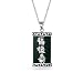 Produktbild Grün Gefärbt Achat Asiatischen Stil Chinesische Glück Glück Amulett Anhänger Mit Kette Für Damen 925 Sterling Silber