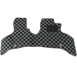 ハイゼットカーゴ/アトレー S700V S710V 前席 インテリア フロアマット 1P ブラック/グレー チェック柄 運転席 助手席 内装 カスタム 軽トラ 軽バン パーツ