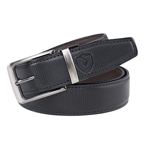 Image of Keviv PU-Leather Formal, Casual & Reversible Belts For Men (Black /Brown) (GB-)