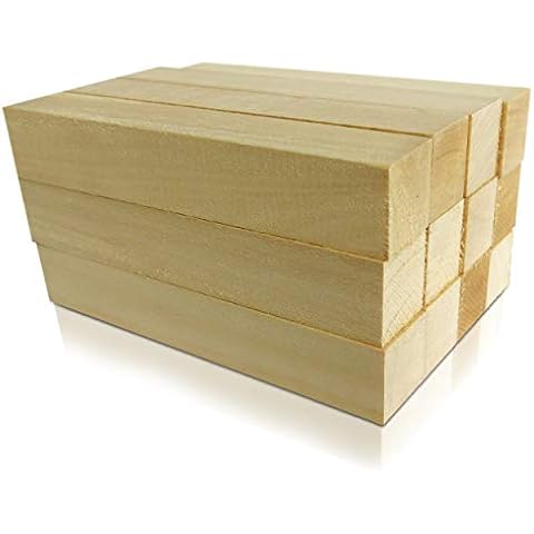 12 Pack Basswood Blocks 6 X 1 X 1 Inches Premium Soft Wood Blocks for Carving and Whittling Cover