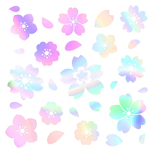 Holographic Car Stickers Flower Car Stickers Flower Decals Y2K Wall Stickers Bumper Stickers Waterproof Vinyl Stickers Peel and Stick for Window Car Laptop Water Bottles Phone Decor
