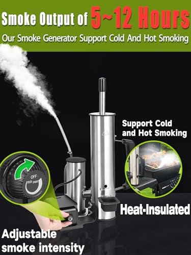 Advanced Smoke Tube for Pellet Smoker, Latest Upgrade Cold Smoker Generator for Gas Grilling, Portable Cordless Electric, Hot or Cold Smoking: Fit Any Grill or Smoke, Perfect Gifts for Men, Fathers