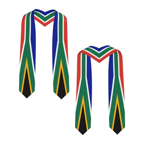 Generic Vintage South Africa African Flag Graduation Stole Scarf Shawl Sash for Abroad Student International Study Sharp Corner