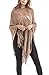 QZUnique Women's Knitted Tassel Shawl Asymmetric Hem Poncho Fringed Pullover Sweater Solid Color Cowl Neck Top Coat Wrap Cape