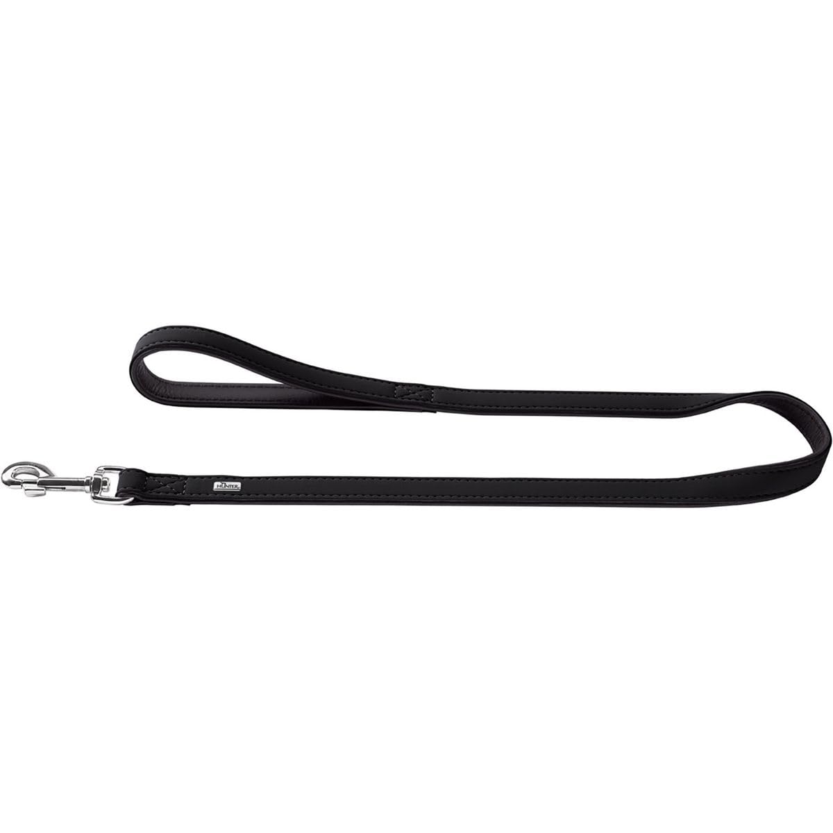HUNTER SOFTIE Führleine für Hunde, Kunstleder, mit Handschlaufe, 2,0/100 cm, schwarz