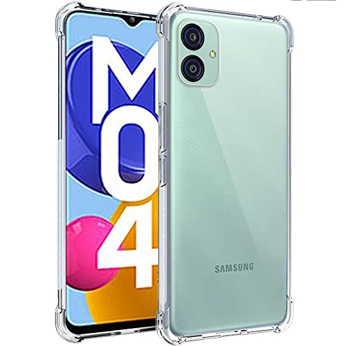 Image of TheGiftKart Transparent Crystal Clear Back Cover Case for Samsung Galaxy M04 / F04 / A04e | Shockproof Soft TPU Case | Cushioned Edges for Ultimate Protection Back Cover Case (TPU, Transparent)