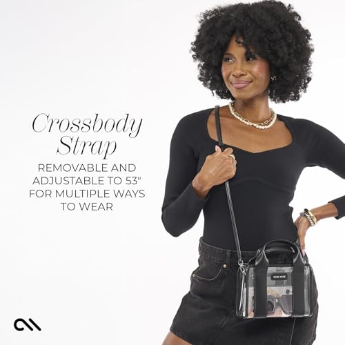 Case-Mate Stadium Tote Bag for Women - Clear Bag for Stadium Events - Black/Clear Mini Purse with Crossbody Strap - Water-Resistant Tote Handbags for Keys, Phone, Wallet, and Sunglasses4