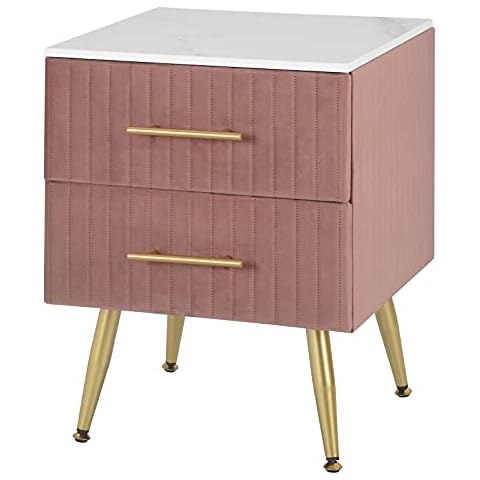 WOLTU Nachttisch Sofatisch Nachtkommode Nachtschrank mit 2 Schubladen für Schlafzimmer Wohnzimmer aus MDF Cover