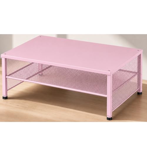 Image of OPNICE 2-Tier Computer Monitor Stand Riser, Laptop Stand for Desk, Desk Organizer for Office, Home and School Supplies, Pink