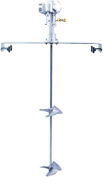 MXBAOHENG 50 Gallons Industrial Pneumatic Bracket Mixer Tank Barrel Ink Coating Paint Air Agitator 200L 50-2800r/min Stainless Steel Blade