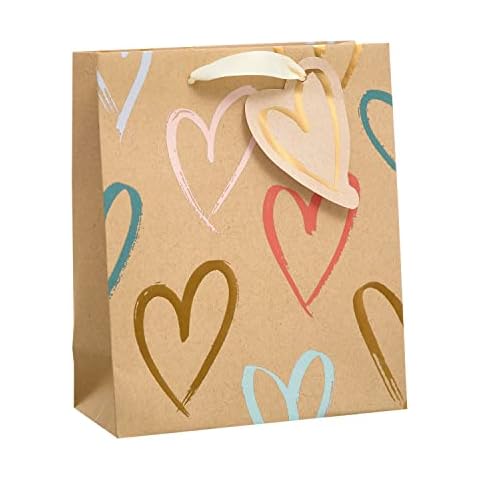 UK Greetings Medium Gift Bag with Hearts Cover