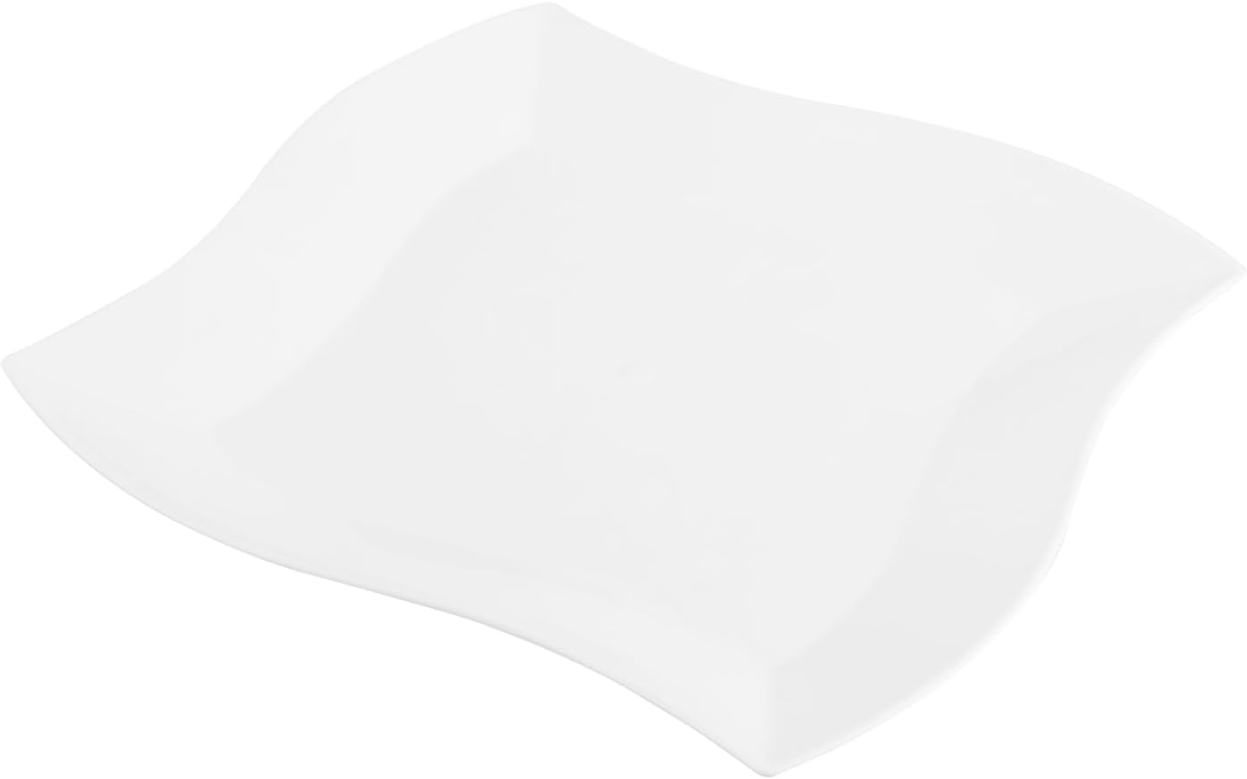 Restaurantware-9 Inch Salad Plates, 100 Large Wedding Plates - Square, Wavy Edges, Seagreen Plastic Disposable Dinner Plates, Holds Sauces And Dips, For Weddings, Birthdays, Or Special Events