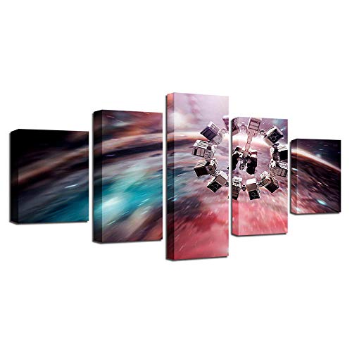 Déco murale satellite en toile intissée pour grand mur de salon