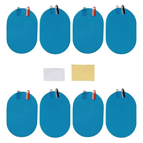 Pack of 8 Anti Fog Car Film Fog Mirror Protective Film Car Rear View Mirror Film Rain Protection Film Anti-Glare 100 x 150 mm Tool Bag with Film for Cars Vans SUV Truck Cover
