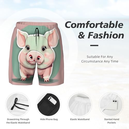 Short de bain pour homme en polyester avec doublure de compression