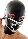 Palace Civet Latex Catsuit Gummi Rubber Fancy Mouth Cober Big Eyes Hoods Masks 0.4MM (M)