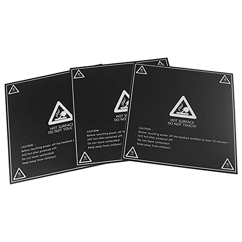 Lysee 3D Printer Parts & Accessories - 5PCS 214214mm Heat Coordinate Printed Hot Bed Surface Sticker Black - (Size: 300x200mm)