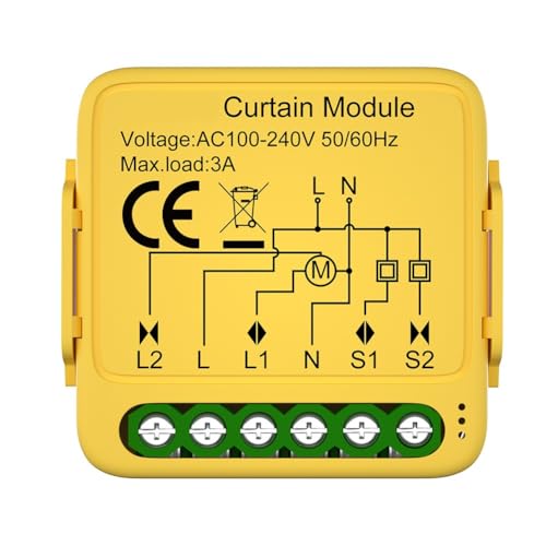WIIYENA Tuya - Módulo de cortina inteligente, interruptor de motor de persiana eléctrica WiFi, control remoto por aplicación, para Alexa y Google Assistant, temporizador y control de voz